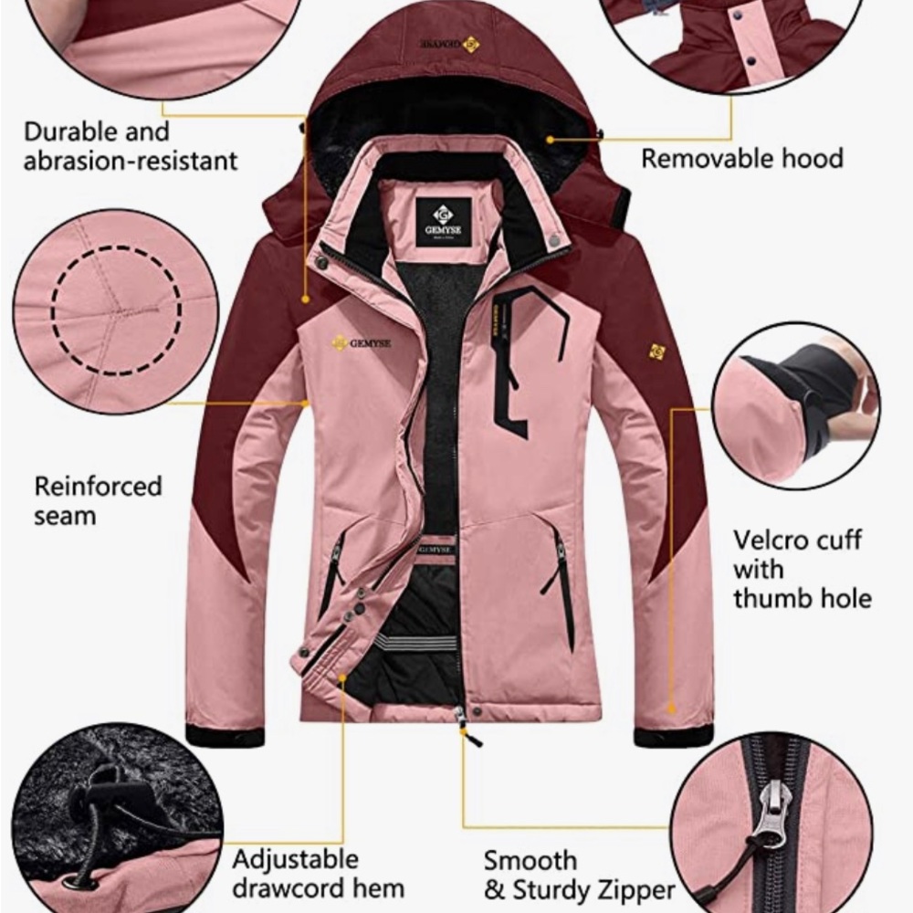 NWT Women's Mountain Waterproof Ski Snow Jacket Winter Windproof Rain Jacket - Picture 2 of 7